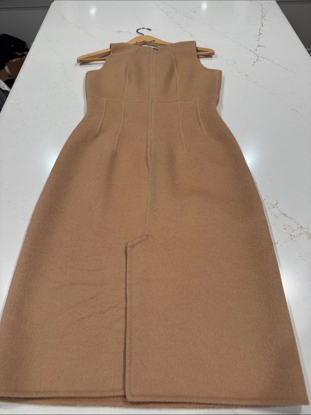 Prada Sleeveless Midi Dress in Camel - Picture 5 of 6